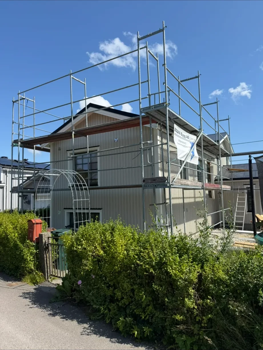 Nybyggnation av villa med ställning i Göteborg